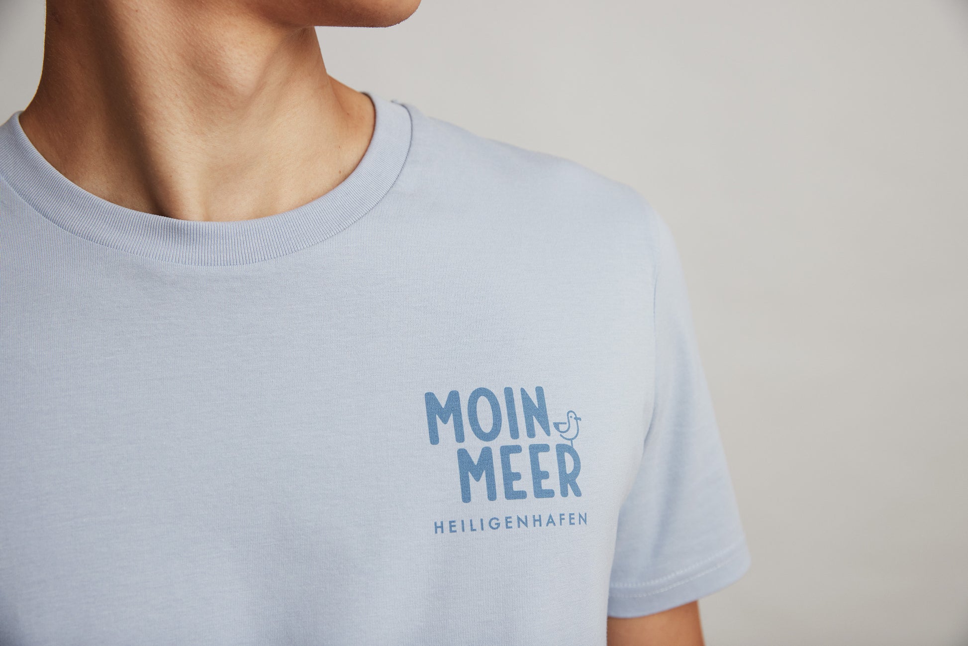 Lässig geschnittenes T-Shirt für Frauen und Männer, grau-blau