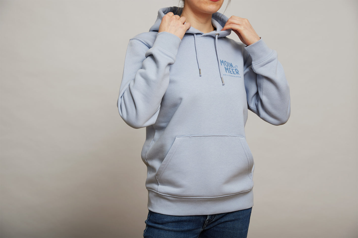 Kuschel-weicher Hoodie für Frauen und Männer, grau-blau