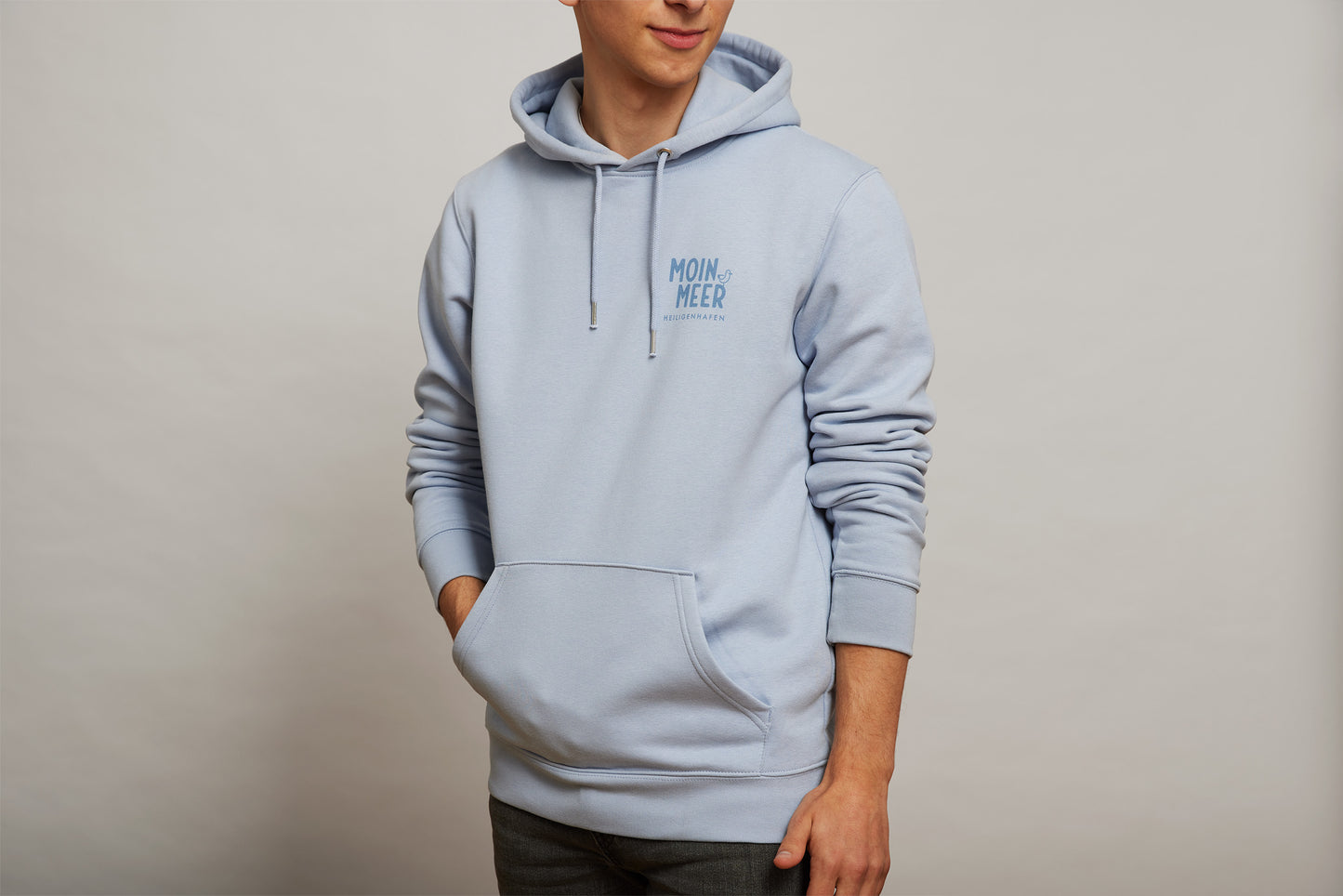 Kuschel-weicher Hoodie für Frauen und Männer, grau-blau