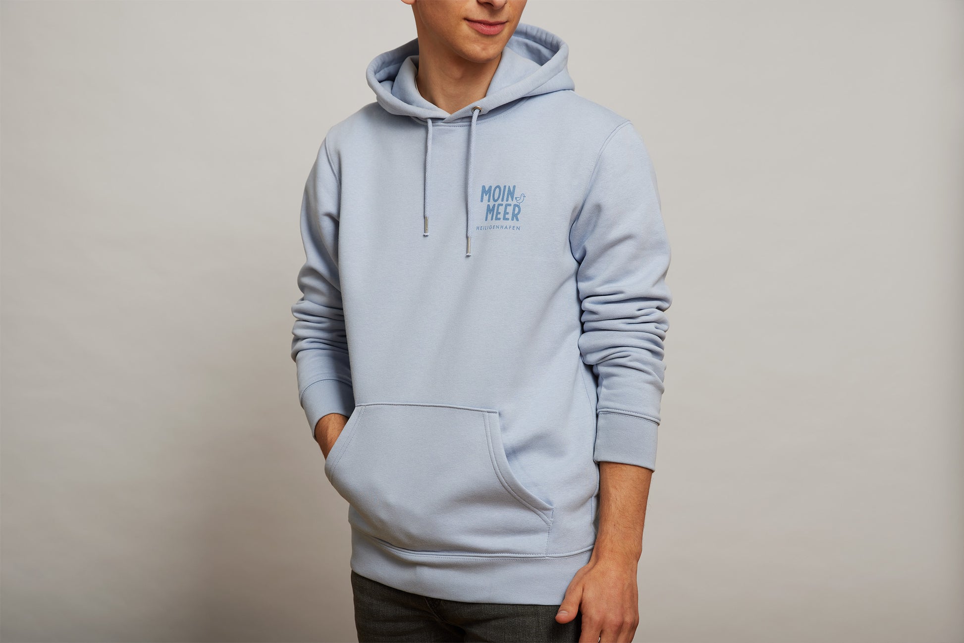 Kuschel-weicher Hoodie für Frauen und Männer, grau-blau