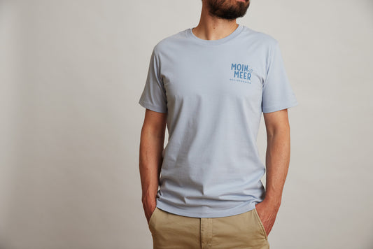 Lässig geschnittenes T-Shirt für Frauen und Männer, grau-blau